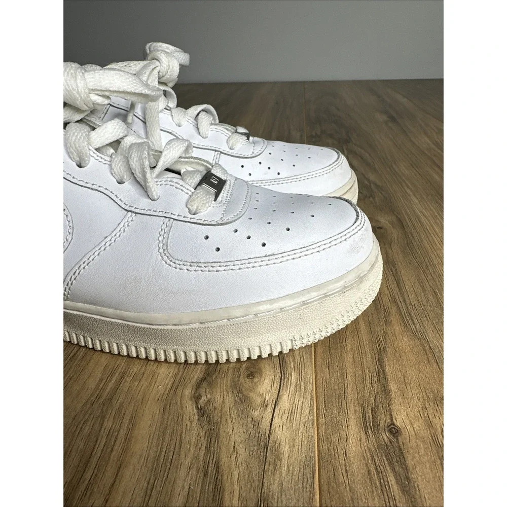 Nike Air Force 1 Low White Athletic Shoes Sneakers (GS) 314192 117 Boys Size 7Y